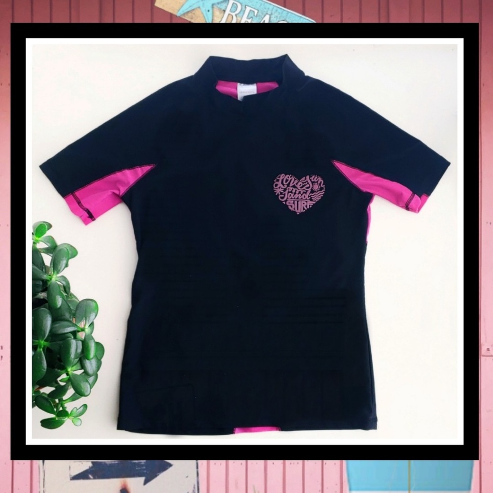 ❤️‍🔥CLEARANCE❤️‍🔥 XHILERATION Girls' Swim Rash Guard Tee #107p